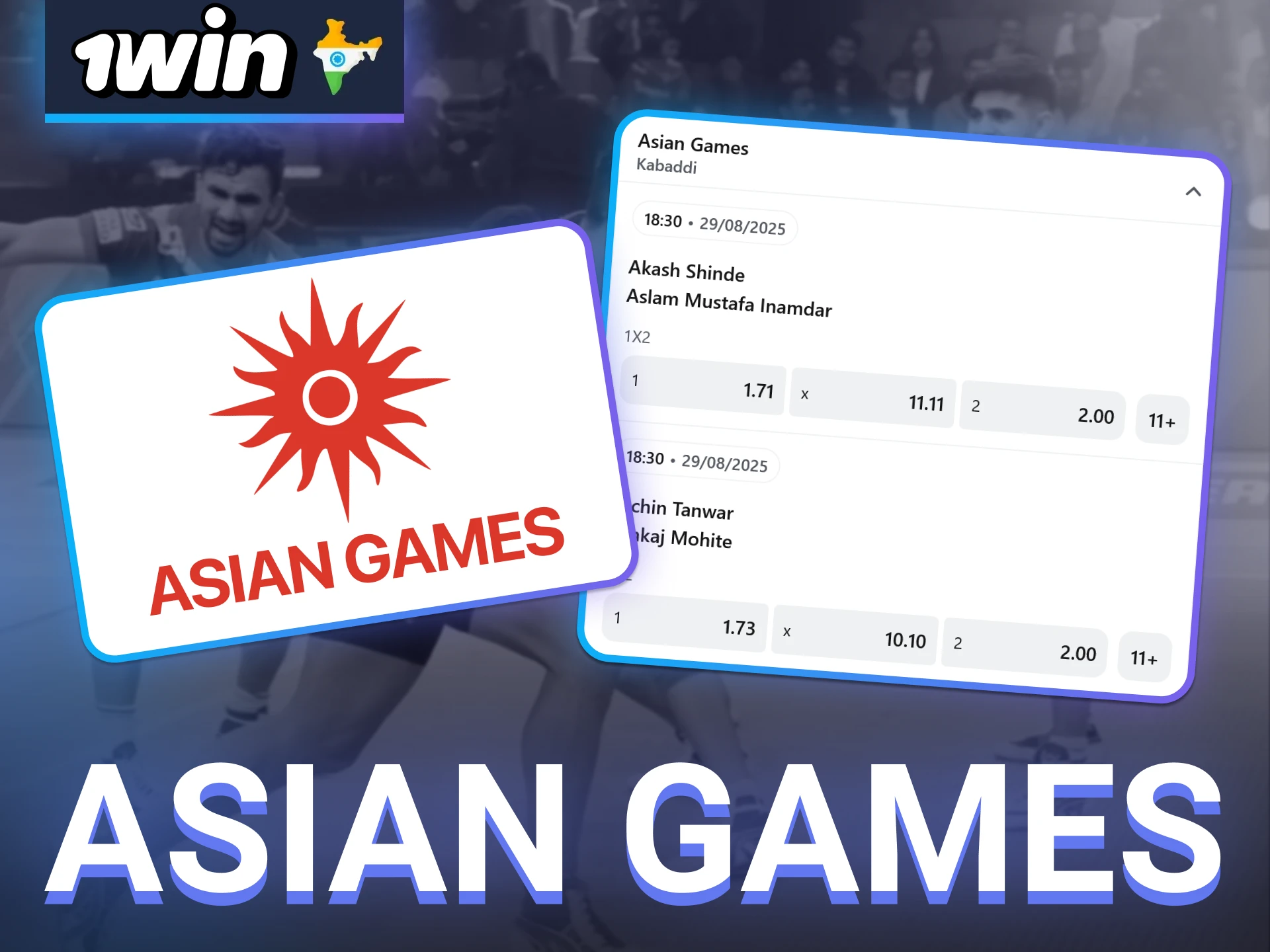 Asian biggest event will help you win real money on kabaddi with 1win.
