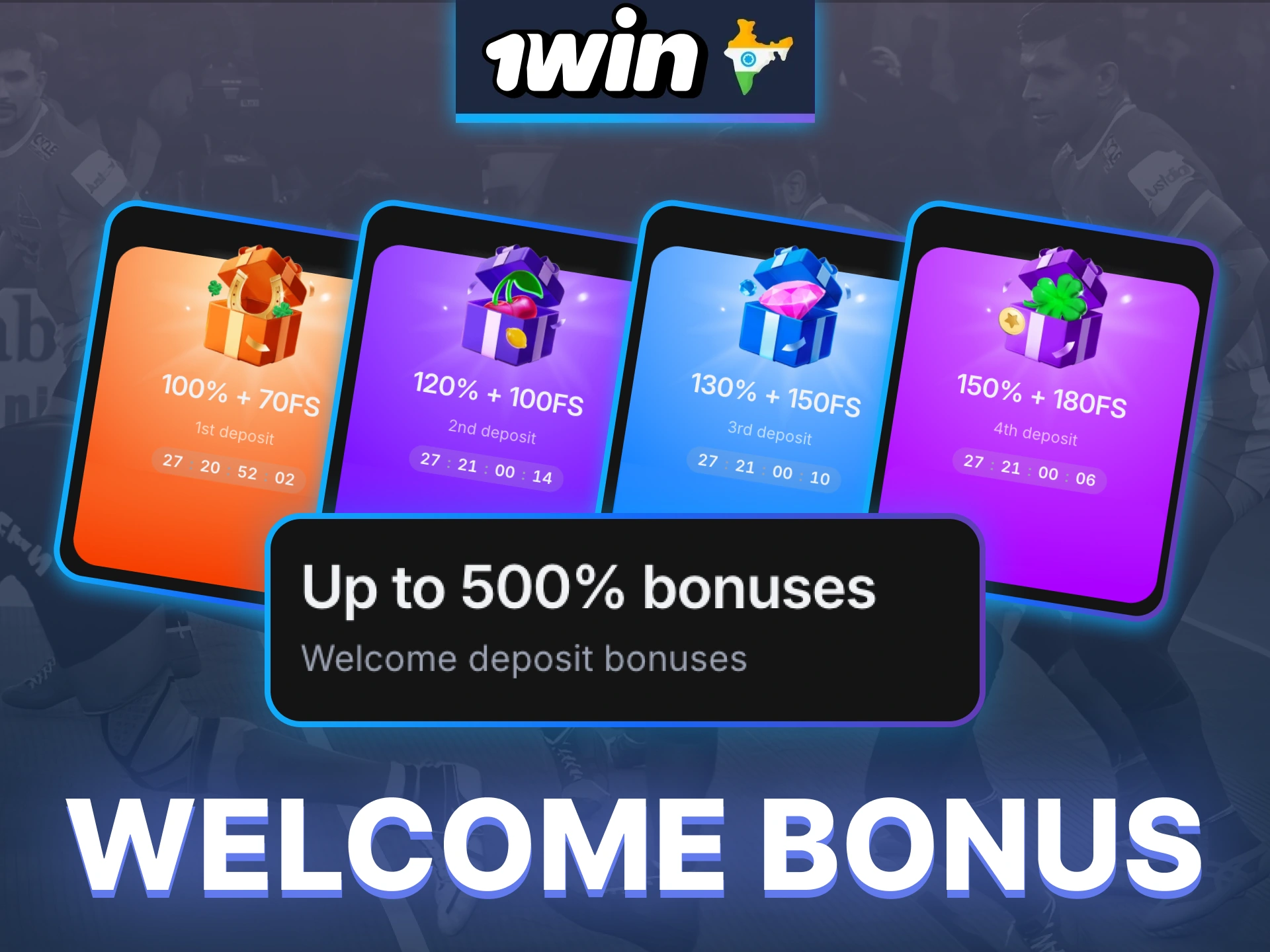 Start kabaddi bets on 1Win and increase your balance with a powerful multi deposit bonus.